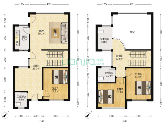 嘉裕国际社区 3室1厅3卫 182平方