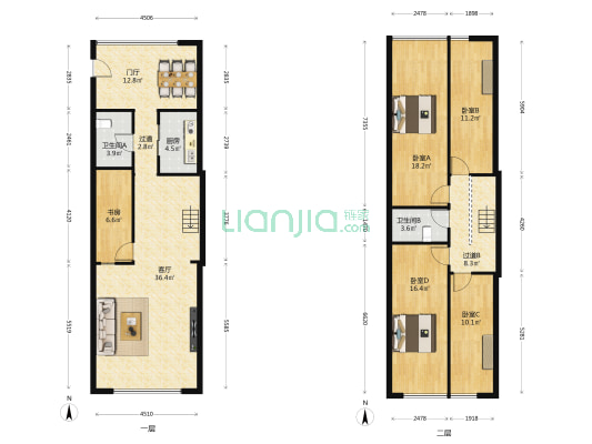 万隆国际广场 5室1厅2卫 84平方