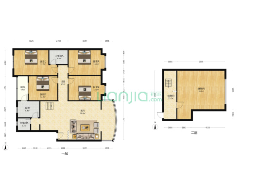 天和苑 4室1厅2卫 188平方