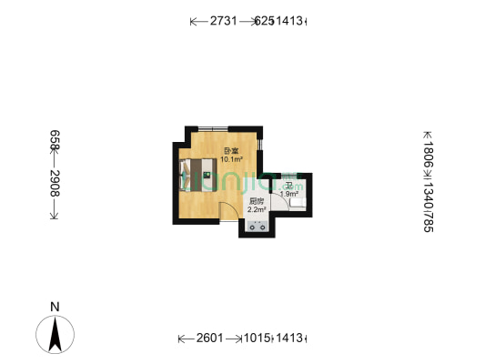 郡城花苑 1室0厅1卫 120平方
