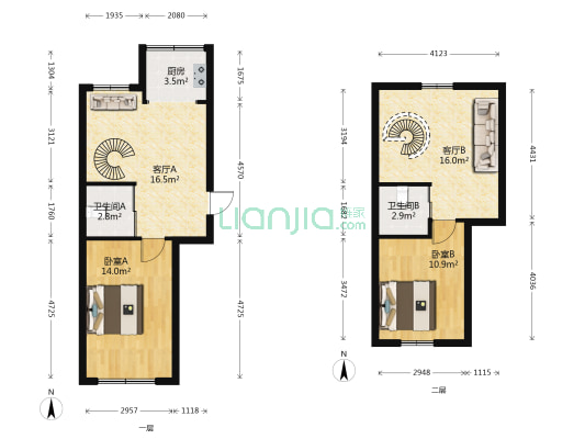 雅紫佳園 2室2厅2卫 72平方