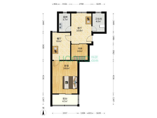车站南路12号 2室2厅1卫 62平方