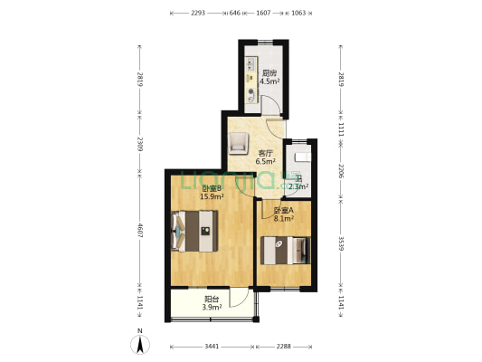 专诸巷 2室1厅1卫 51平方