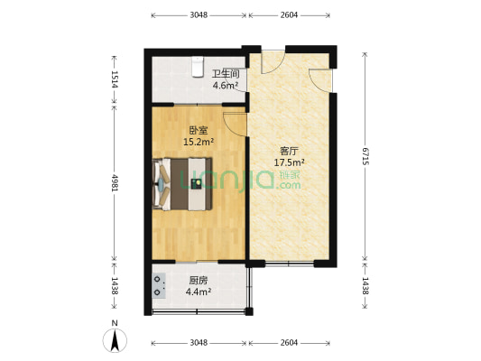 丹阳北里 1室1厅1卫 50平方