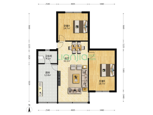 新添大道南段243号 2室1厅1卫 99平方