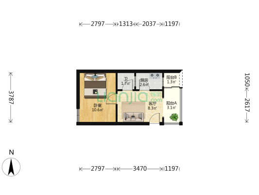 八卦井路八卦井后街19号 1室1厅1卫 36平方