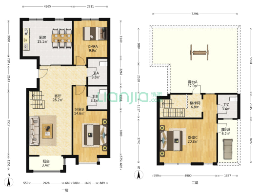 诸葛店新村 3室1厅3卫 148平方