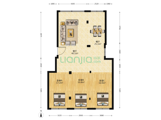 城西路 3室2厅0卫 120平方