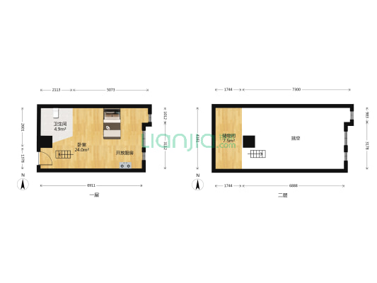 万城休闲广场 1室0厅1卫 43平方