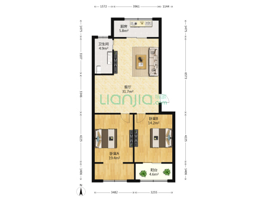 惠民门二区 2室1厅1卫 98平方