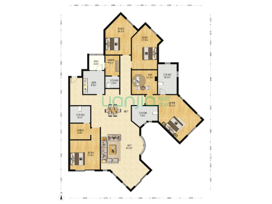 万源城御溪(公寓) 5室1厅4卫 274平方