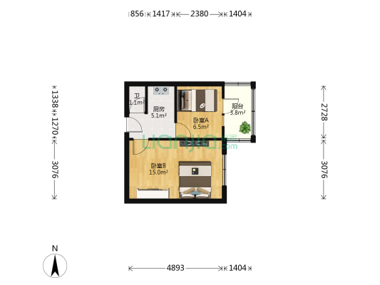 田地街 2室0厅1卫 38平方