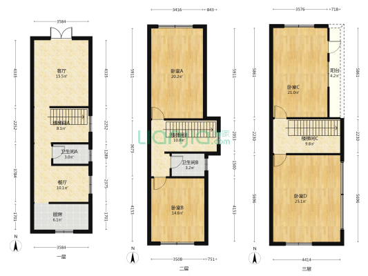 枫桥路 4室2厅2卫 208平方