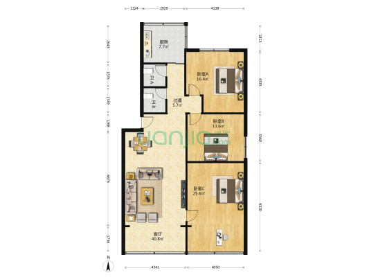省疾控中心家属院（渭源路） 3室1厅2卫 140平方