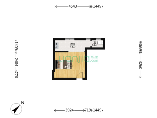 西城别院 1室0厅1卫 25平方