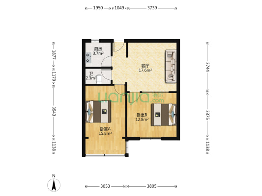 佳裕小区西区 2室1厅1卫 68平方