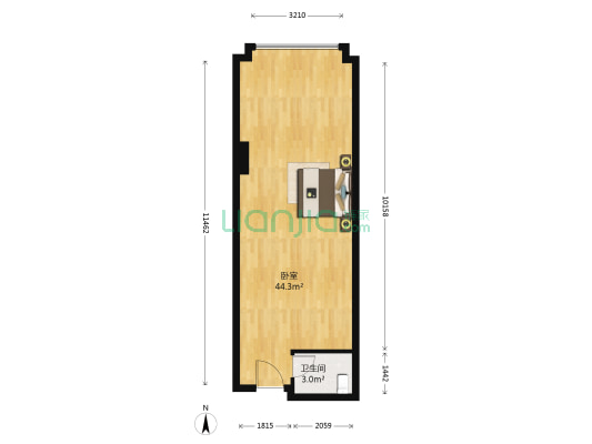 华隆广场 1室0厅1卫 70平方