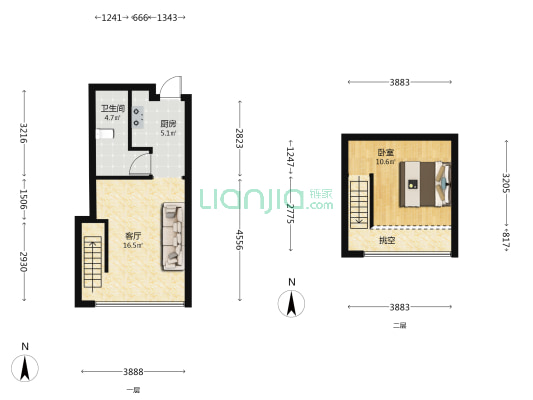 尚寓 1室1厅1卫 45平方