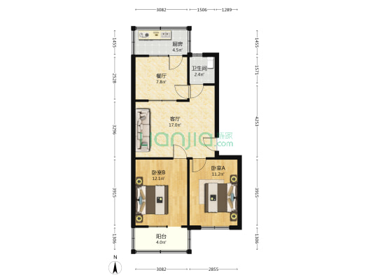 北新里 2室2厅1卫 74平方