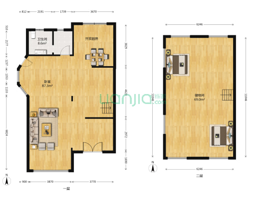 紫荆园 1室0厅1卫 315平方
