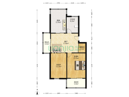 五山公寓 2室1厅1卫 89平方