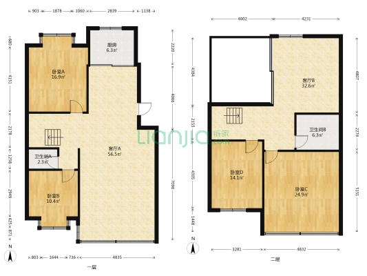 带湖路53号 4室2厅2卫 206平方