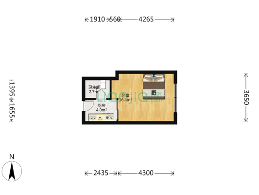 华南境园 1室0厅1卫 37平方