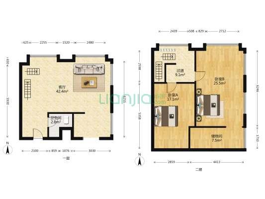 缇香公馆 2室1厅1卫 172平方