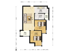 天伦湾一期 2室1厅 南-涿州天伦湾一期户型图