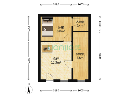 飞霞大厦 1室1厅0卫 73平方