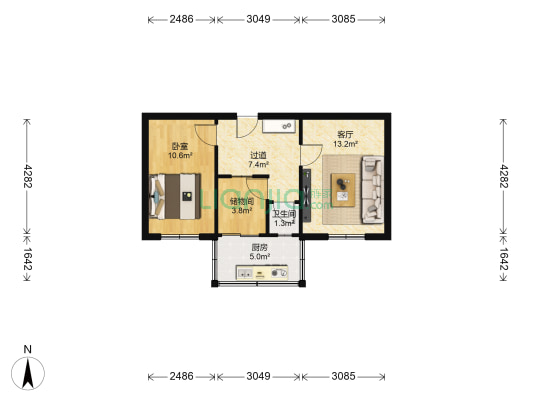 新村西路南五巷 1室1厅1卫 52平方