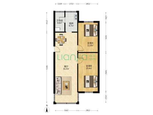 省科协新市小区 2室1厅1卫 70平方