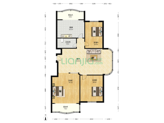 济源大厦 3室1厅1卫 188平方