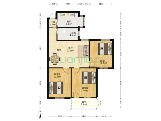 环南一村 3室1厅1卫 101平方