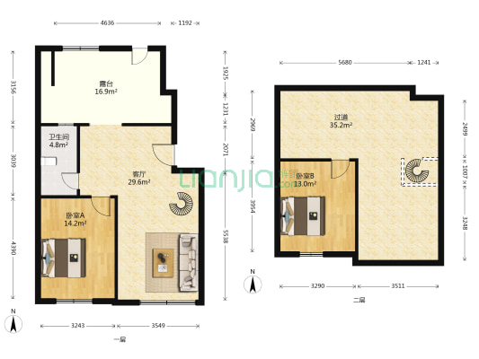 第六大道道俊华园 2室1厅1卫 62平方