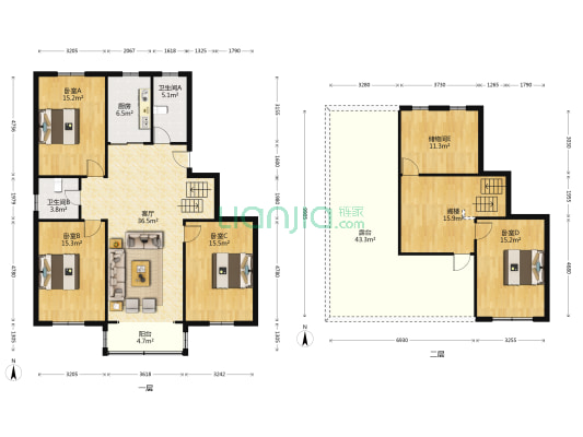周新苑一期 4室1厅2卫 122平方