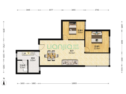 无专厂家属区 2室1厅1卫 88平方
