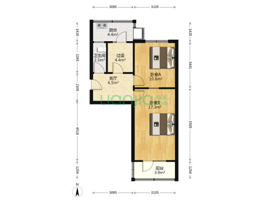 燃料公司宿舍(长丰路) 2室1厅1卫 58平方