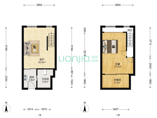 伟鹏商务大厦 1室1厅1卫 46平方