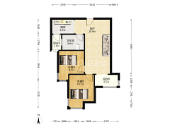 天伦湾小区，集中供暖，交通便利，环境优美二居室。-涿州天伦湾馨园户型图
