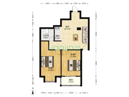 石湖桥小区 2室1厅1卫 125平方