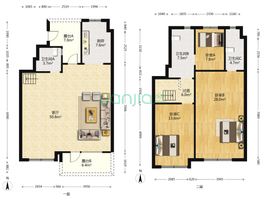碧桂园凤翔府 3室1厅3卫 172平方