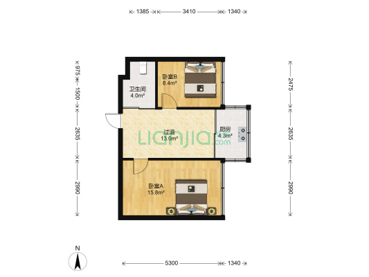鹏城时代小区 2室0厅1卫 67平方