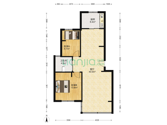 锦绣花苑南区 2室1厅1卫 100平方