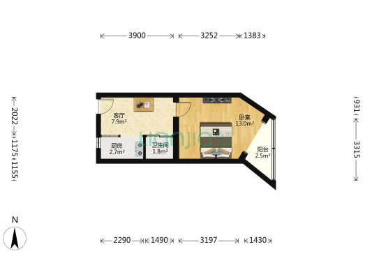 安德路47号院 1室1厅1卫 36平方