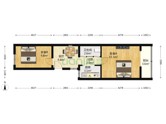 西下庄 2室1厅1卫 56平方
