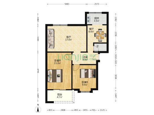 东西大街东二段史家巷20号 2室2厅1卫 69平方