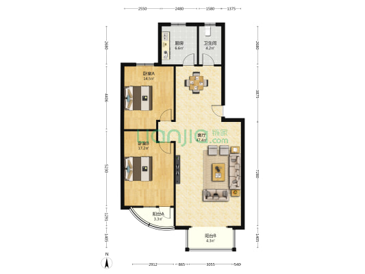 小马新村 2室1厅1卫 116平方