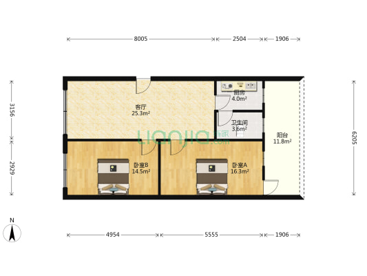 康乐楼 2室1厅1卫 76平方