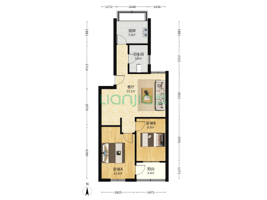新村东路7号 2室1厅1卫 72平方
